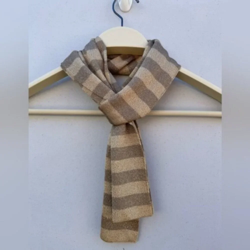 Banana Republic Striped Gold Metallic Block Scarf